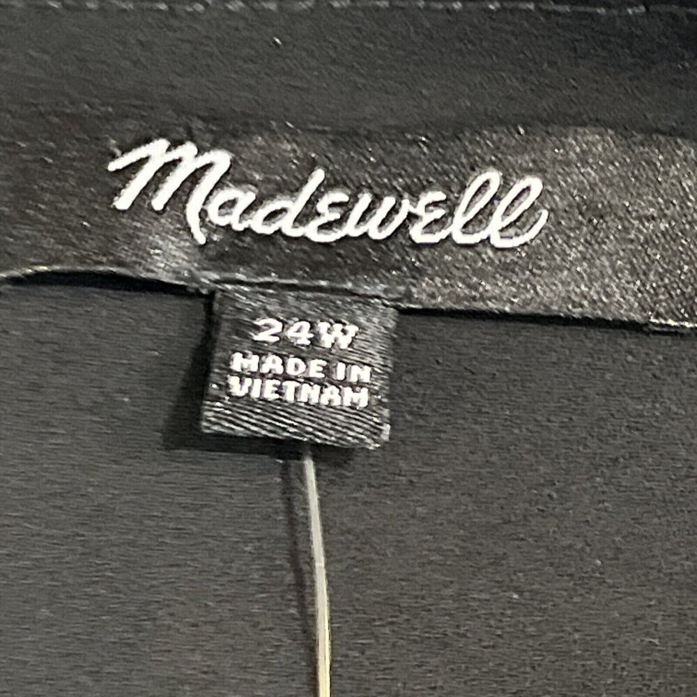 Madewell Plus 24W Amalia Tiered‎ Pampas Blooms Dress Metallic Black Floral NWT - Picture 10 of 10